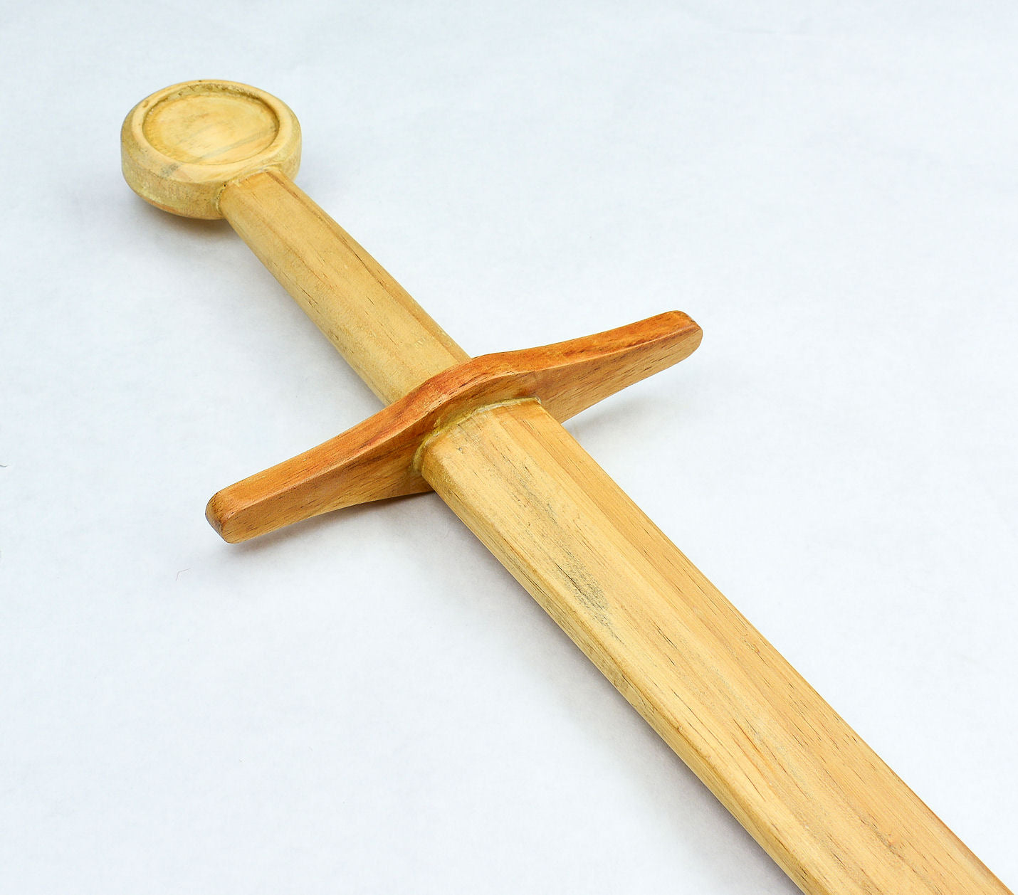 Wooden Medieval Knightly Classically Sword closeup of handle