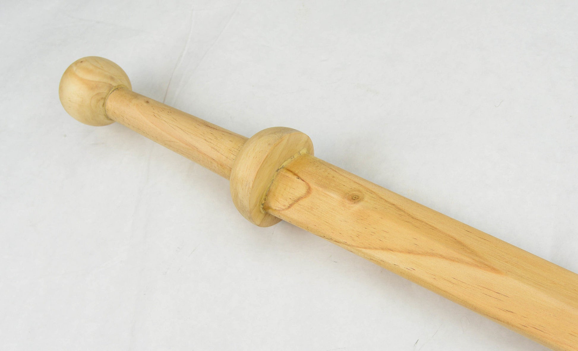 Wooden Rondel Guard Gladius closeup handle