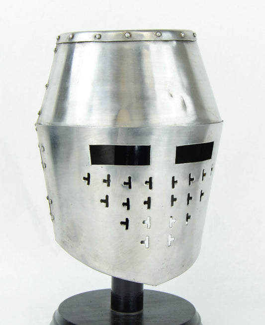 12th Century Great Helm with Hinged Faceplate