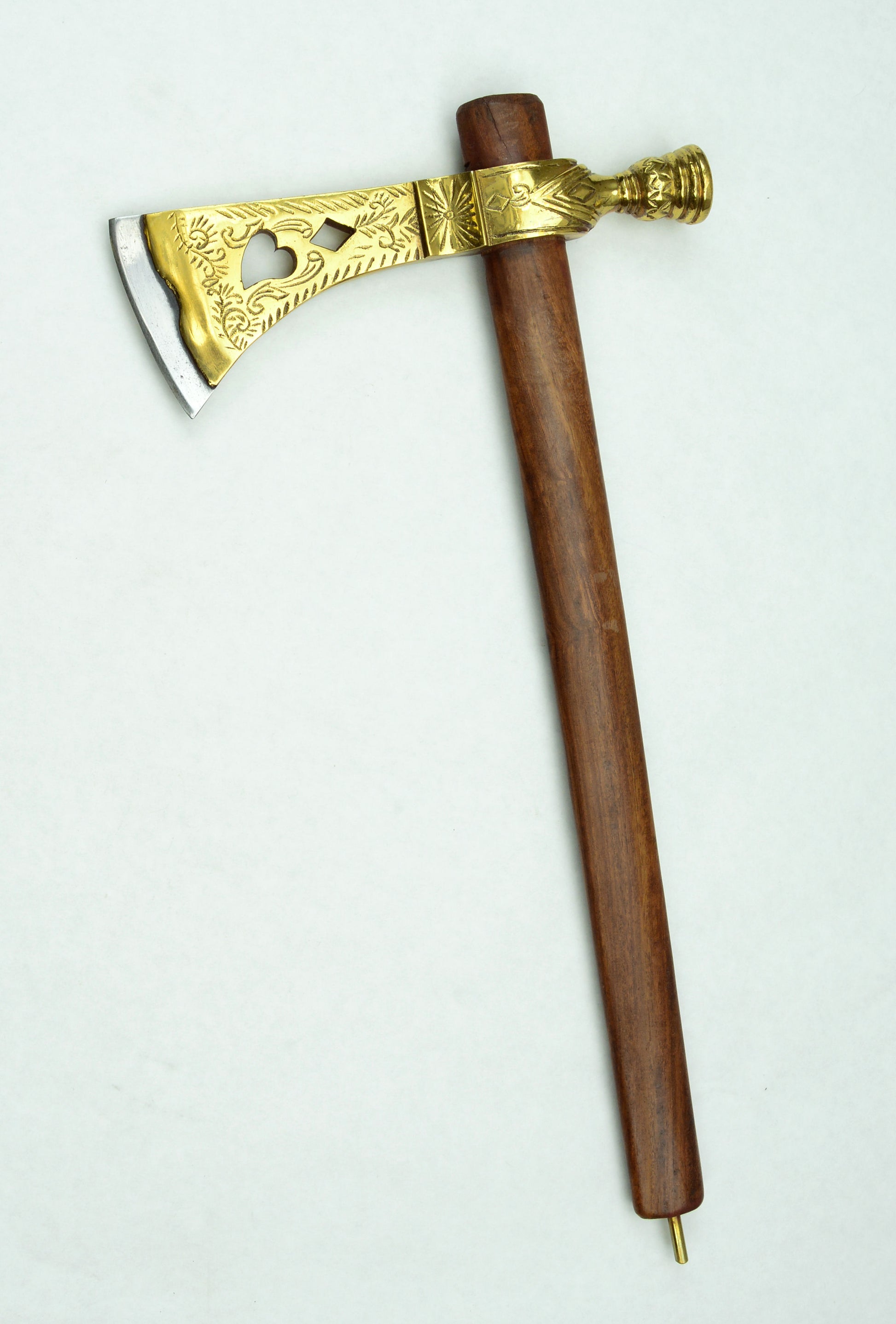 Peace Pipe Tomahawk - Brass with Steel Edge