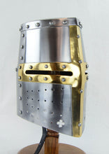 Load image into Gallery viewer, 14th Century Great Helm- 18 Gauge Steel
