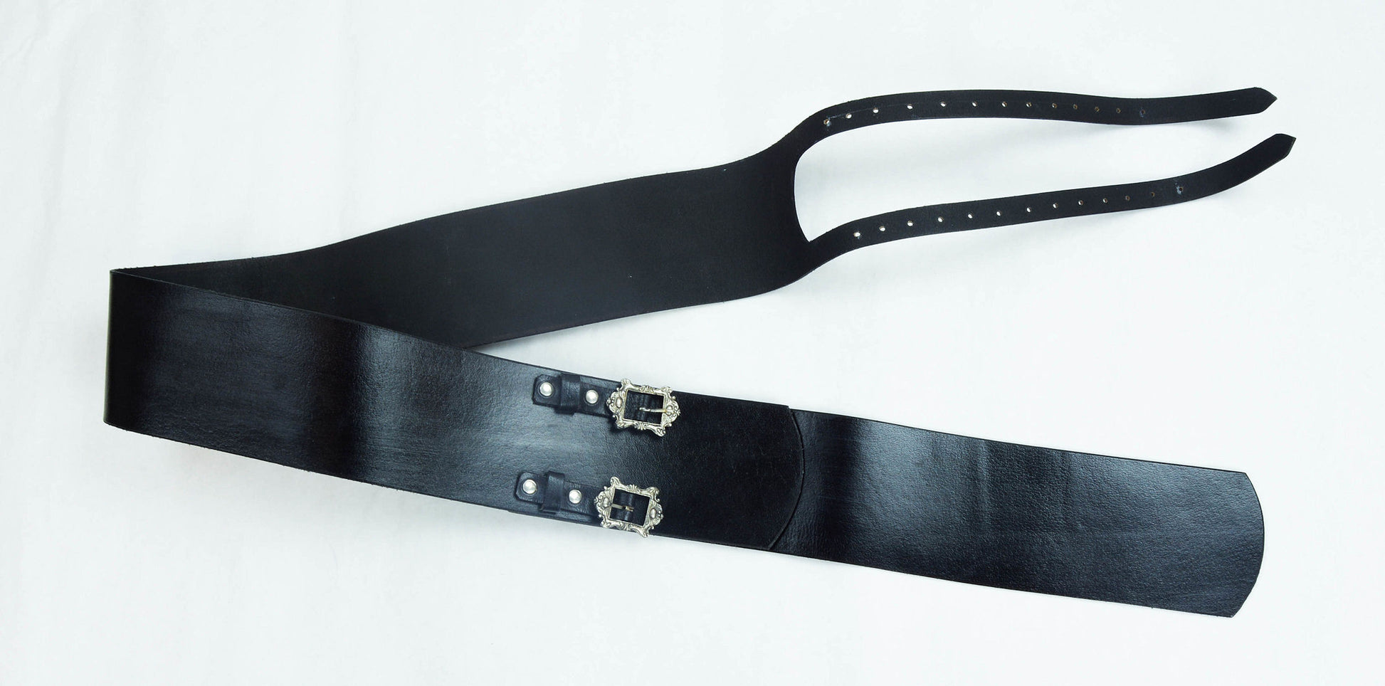 Dual-Buckle Pirate Waist Belt - Black