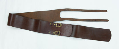 Dual-Buckle Pirate Waist Belt - Brown