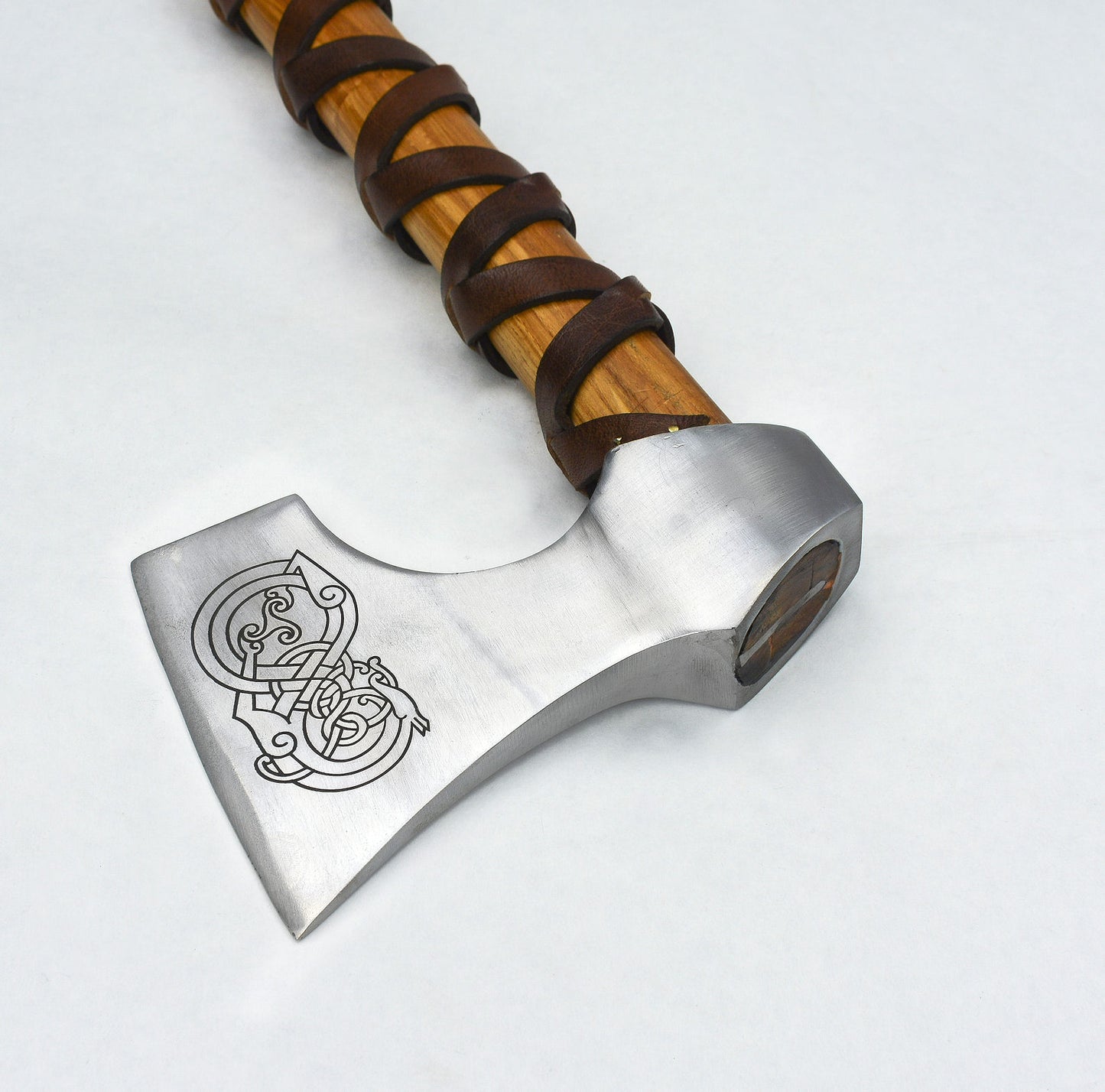 Viking Type D Axe with Etched Norse Design