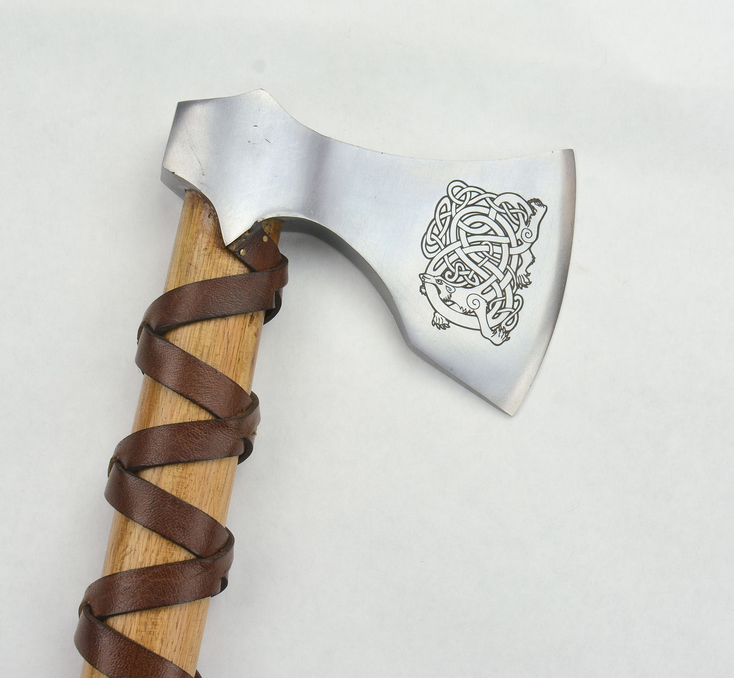 Viking Type E Axe with Etched Norse Design