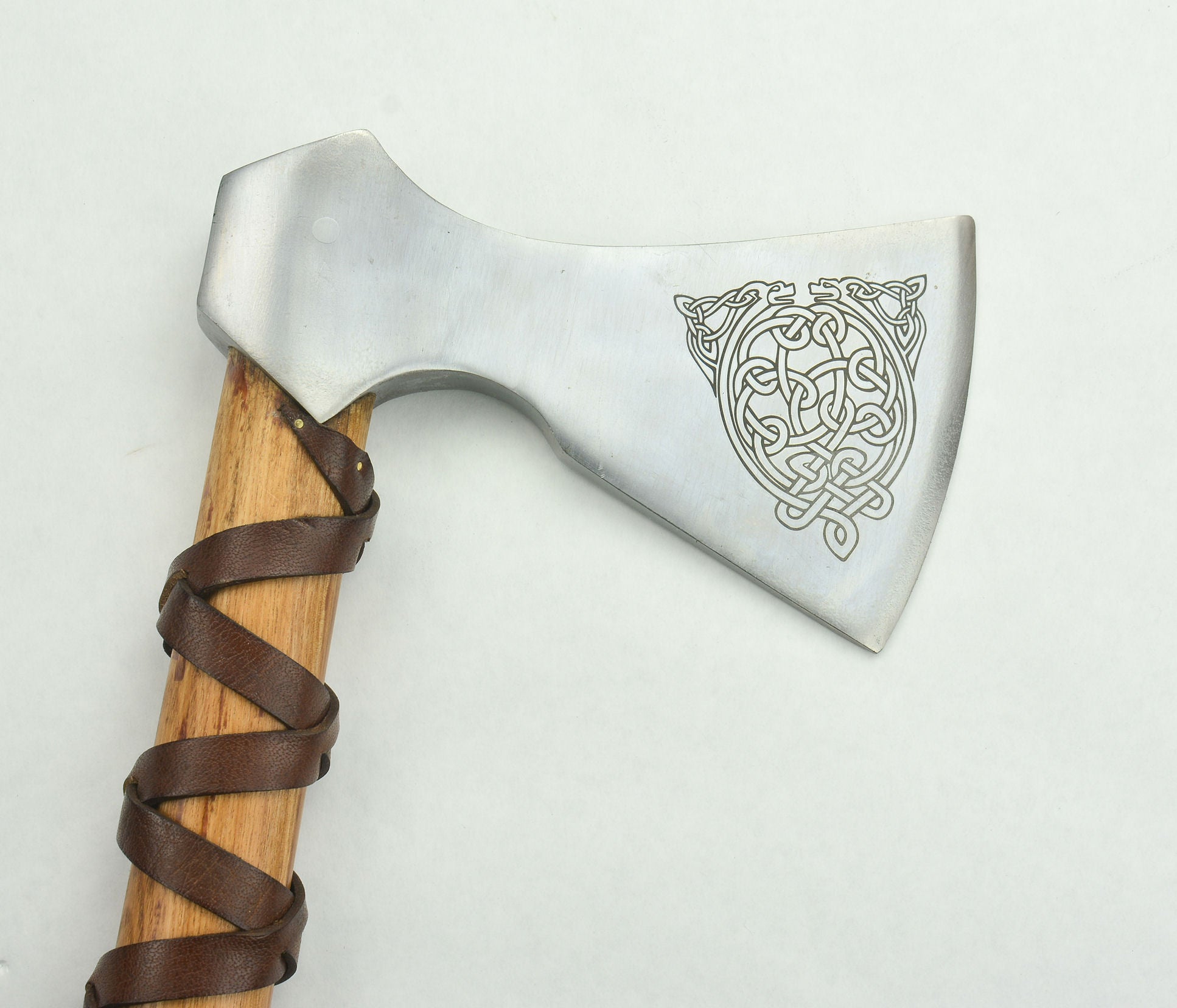 Viking Type F Axe with Etched Norse Design