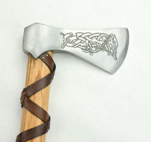 Load image into Gallery viewer, Viking Type L Axe with Etched Norse Design
