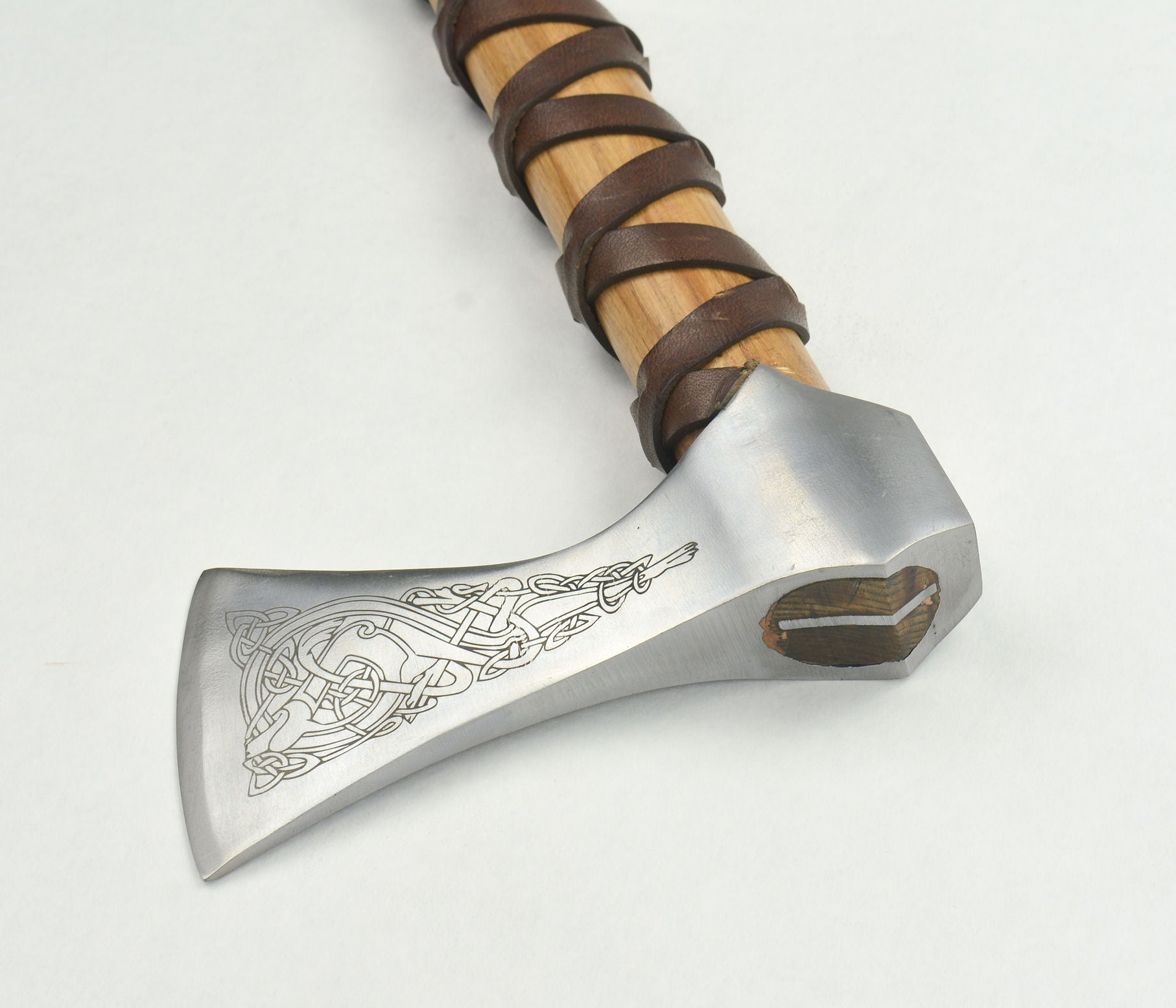 Viking Type K Axe with Etched Norse Design
