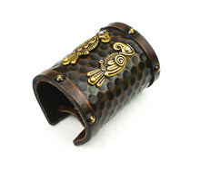 Load image into Gallery viewer, Viking Leather Cuff with Norse Ravens
