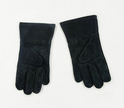 Black Suede Leather Gloves - Large