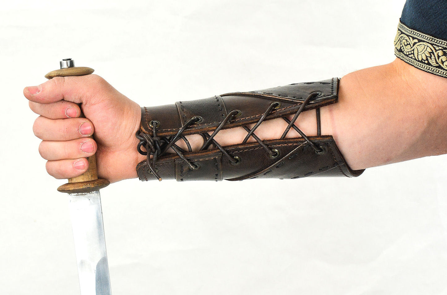 Padded Leather Bracers with Banding