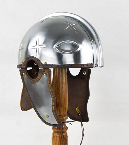 Late Roman Intercisa Helmet with Inset Crosses