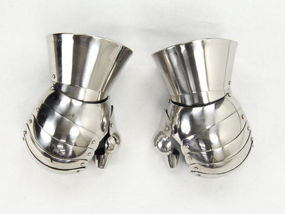 Stainless Steel Clamshell Gauntlets - 18 Gauge