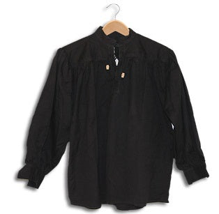  CAS Hanwei Cotton Shirt, Collarless, Laced w/Toggles Black