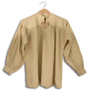 CAS Hanwei Cotton Shirt, Collarless, Laced w/Toggles, Natural