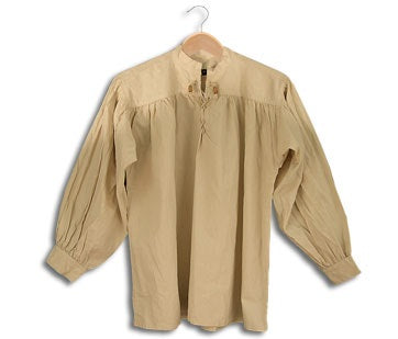 CAS Hanwei Cotton Shirt, Collarless, Laced w/Toggles, White