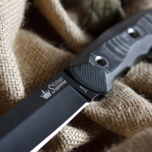 Enzo Aus8-Black Titanium Knife