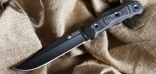 Kizlyar Supreme  Enzo D2-Black Titanium Knife