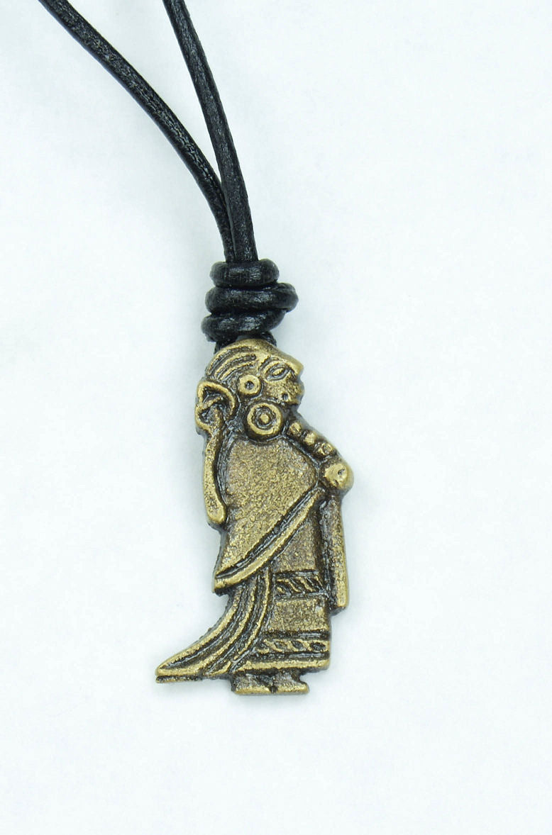 Norse Valkyrie Antiqued Brass Pendant