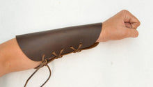 Load image into Gallery viewer, Leather Bracers - Brown
