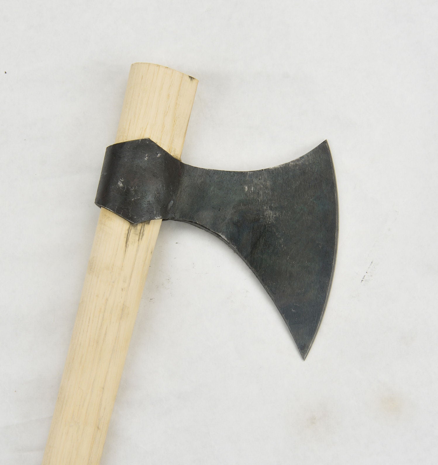 close up of the black ax head