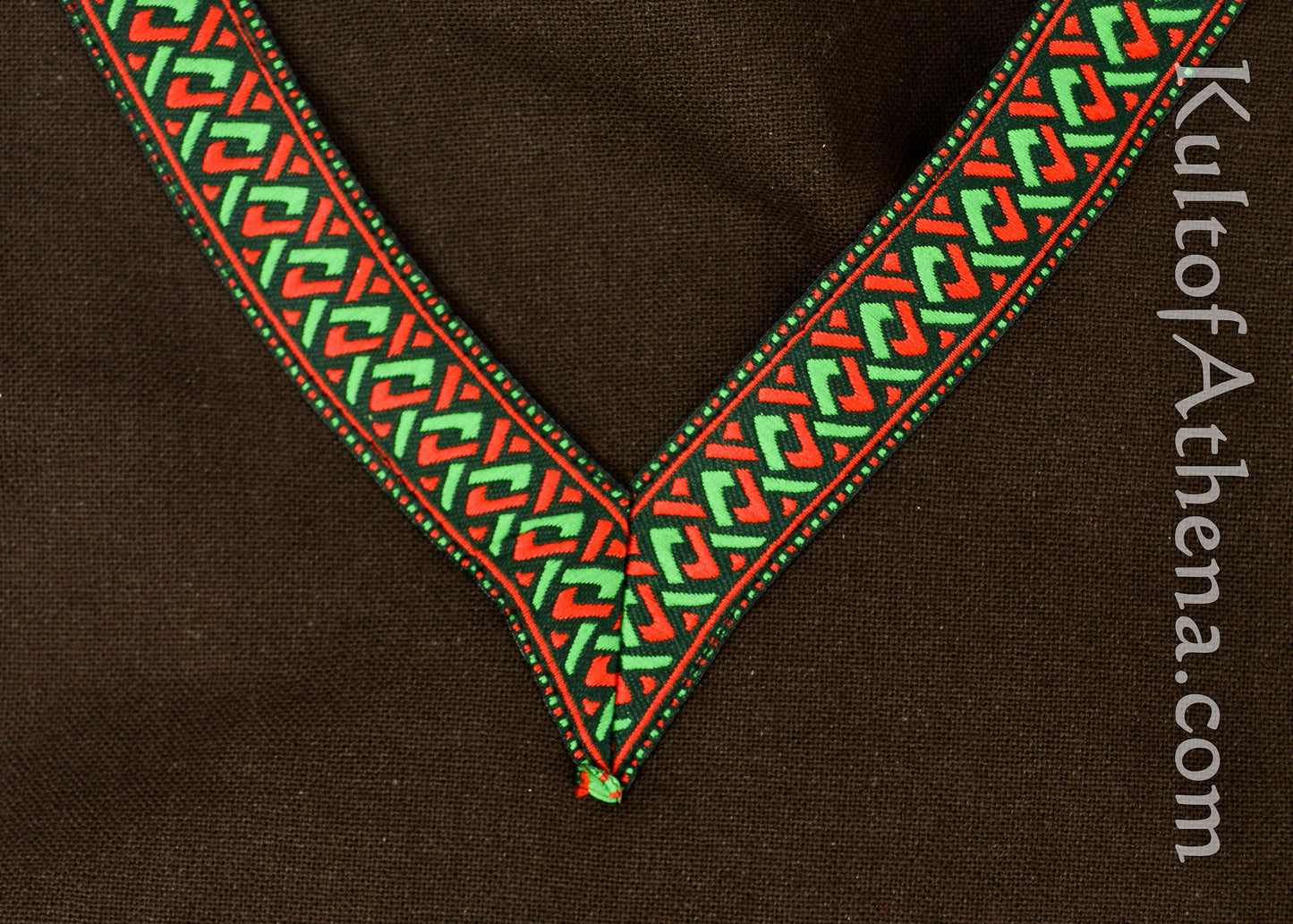 close up of the tunic collar detail