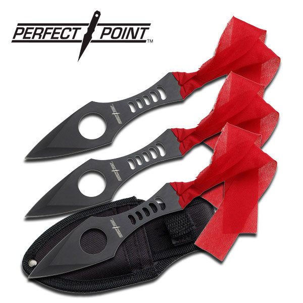 6.5" Black Stainless Blade Throwing Knife Set