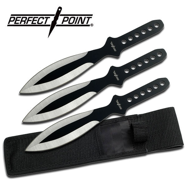 Black & Silver Steel Throwing Knife Set