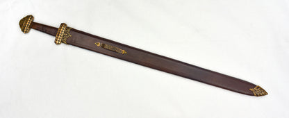 Bronze Hilt Viking Sword with Leather Wrapped Grip