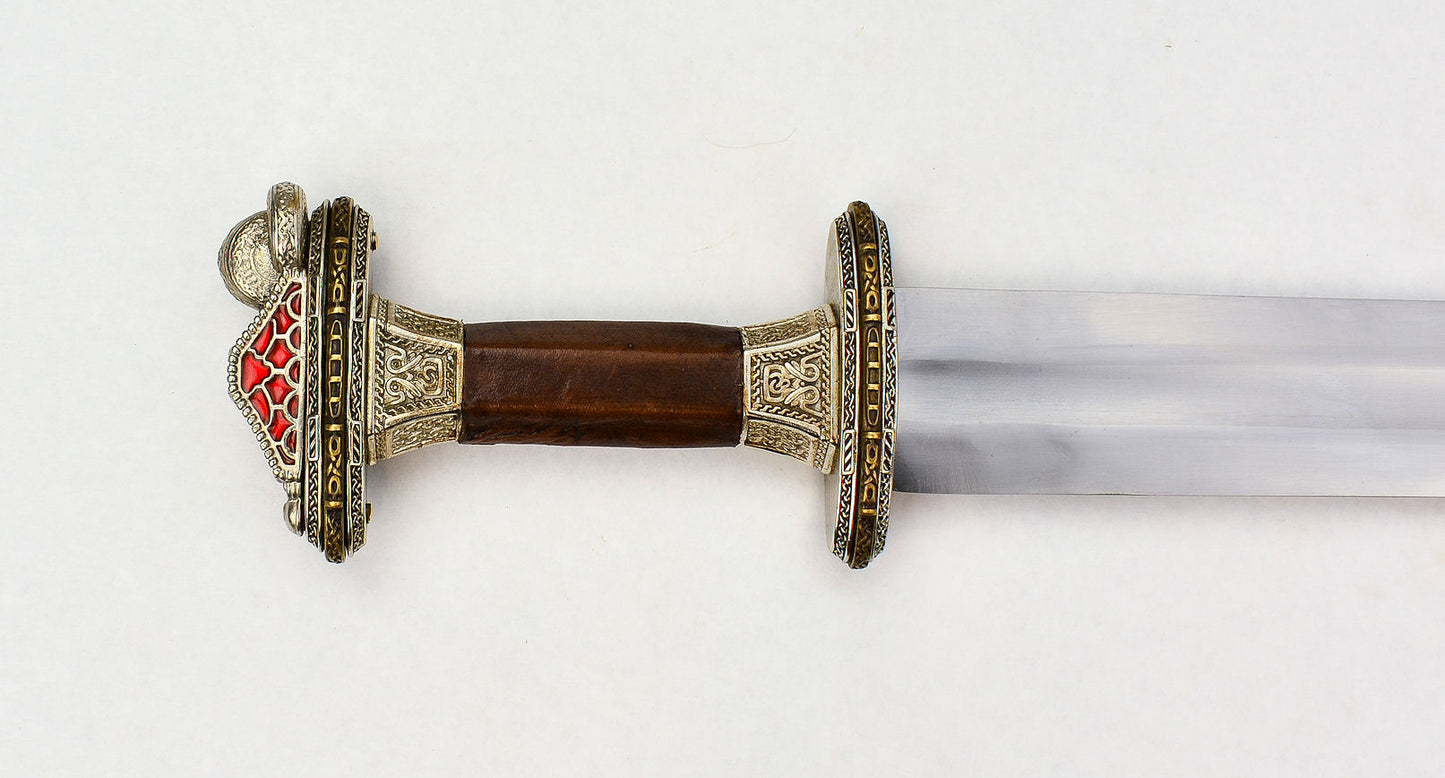 Scandinavian Vendel Chieftain's Sword - Tin Plated with Brass Hilt Accents