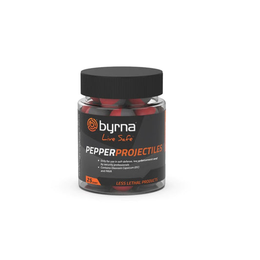 25ct jar of Byrna pepper projectiles