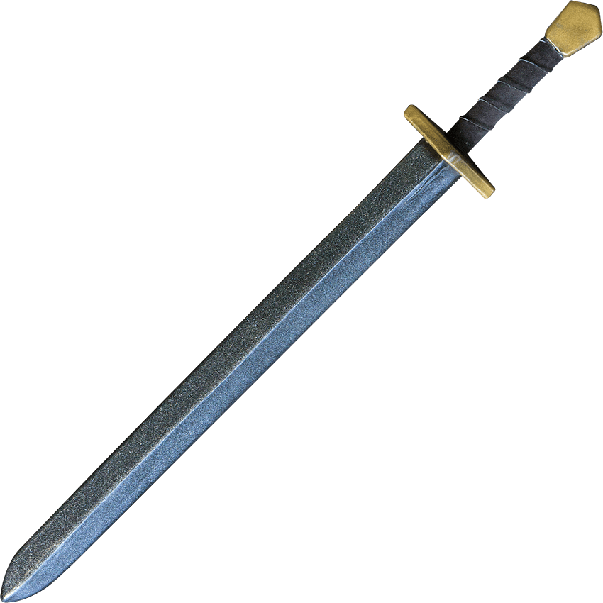 Black, Silver, and Gold Foam Medieval LARP Sword