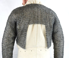Load image into Gallery viewer, Chainmail Half Hauberk - Alternating Dome Riveted Flat Rings
