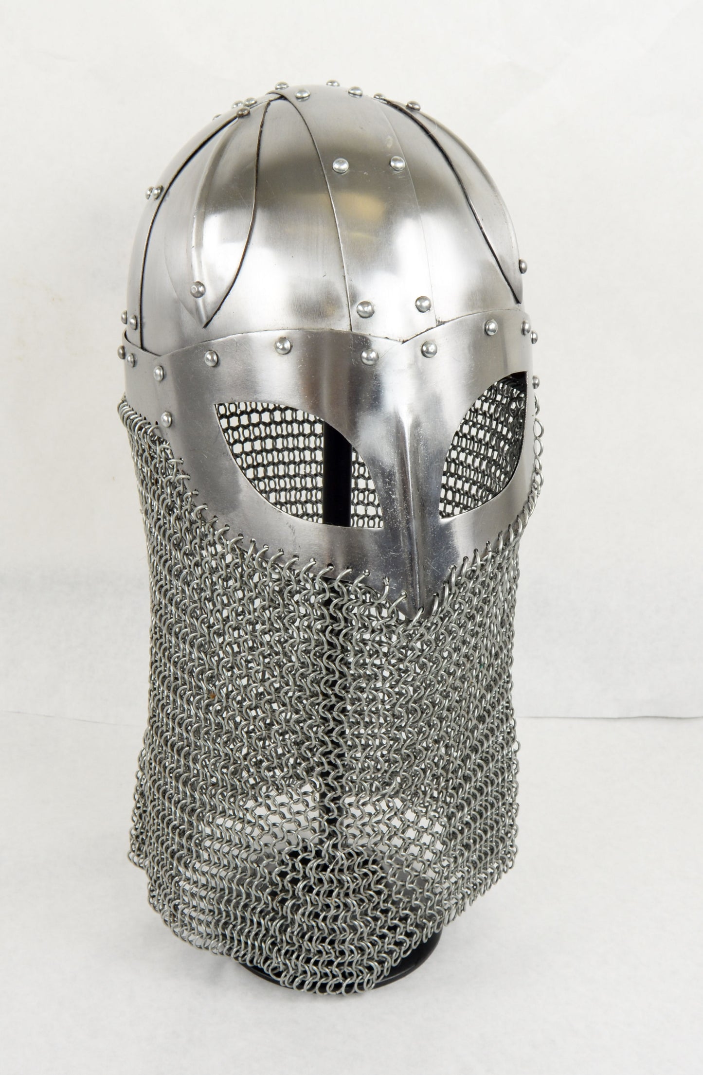full head and face Viking Ocular Helm with Chainmail Camail