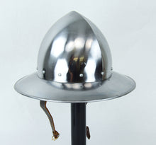 Load image into Gallery viewer, 14th Century Kettle Helm - 16 Gauge Steel
