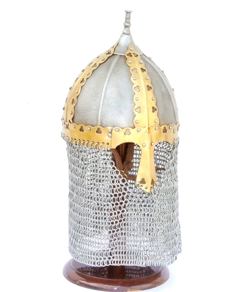Russian Medieval Boyar Helm with Chain Mail Camail