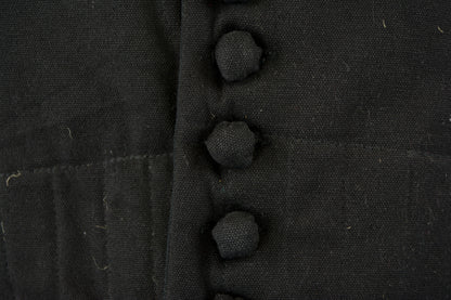 closeup view of buttons and fabric 14th Century Gambeson - Black