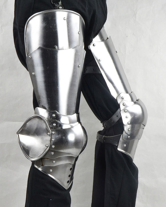 14th - 15th Century Gothic Leg Armor - 16 Gauge