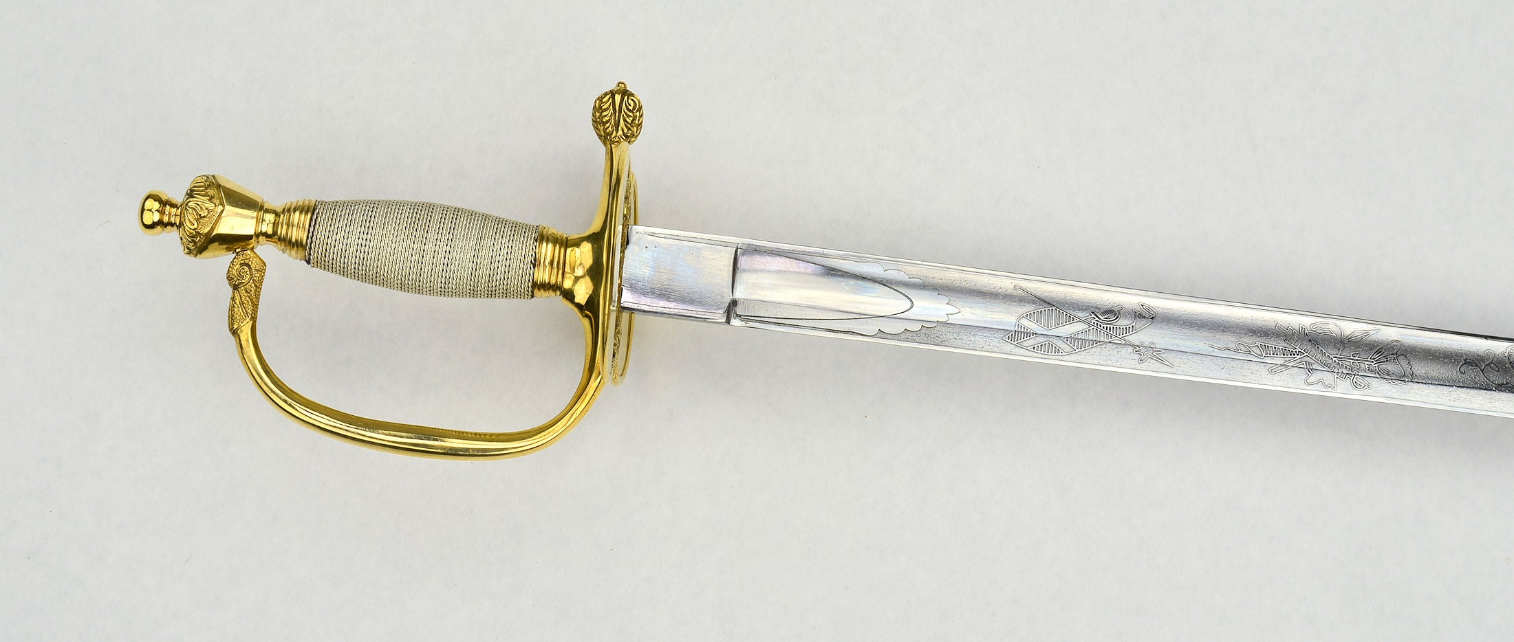 1796 Pattern British Infantry Sword - with folding guard, silver 