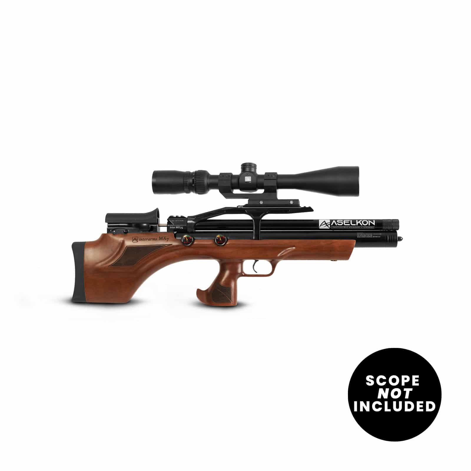 Right side view of a Aselkon MX7 Short .25 Caliber PCP Air Rifle