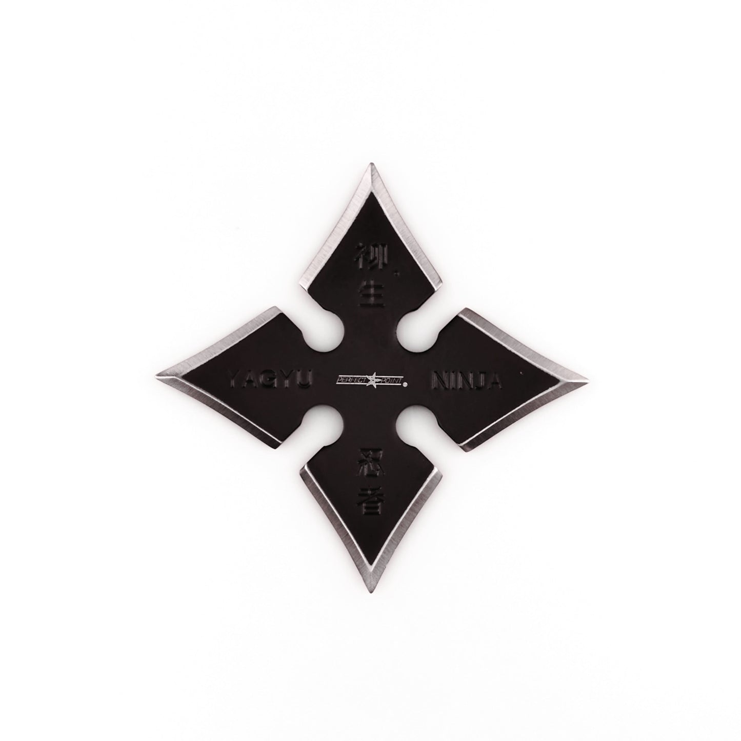 Black Throwing Star With Ninja Characters