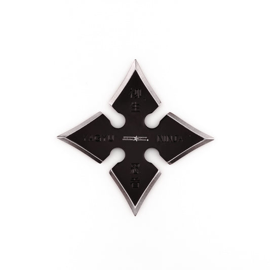 Black Throwing Star With Ninja Characters