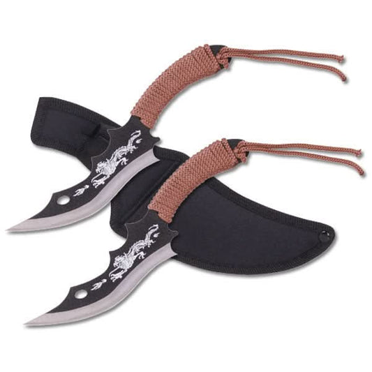 Brown Cord Wrap 2 Piece Thrower Set