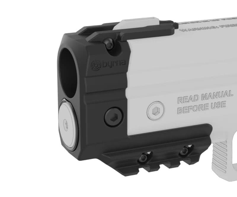 black and silver muzzle view