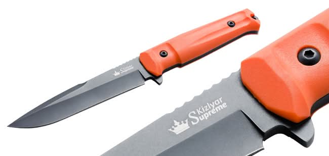 Delta D2-Black Titanium Knife- Orange Handle