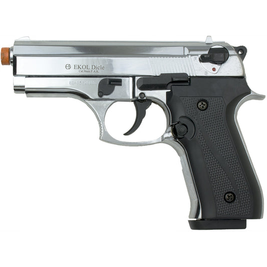 Dicle 8000 9mm Blank Firing Pistol- Nickel Finish