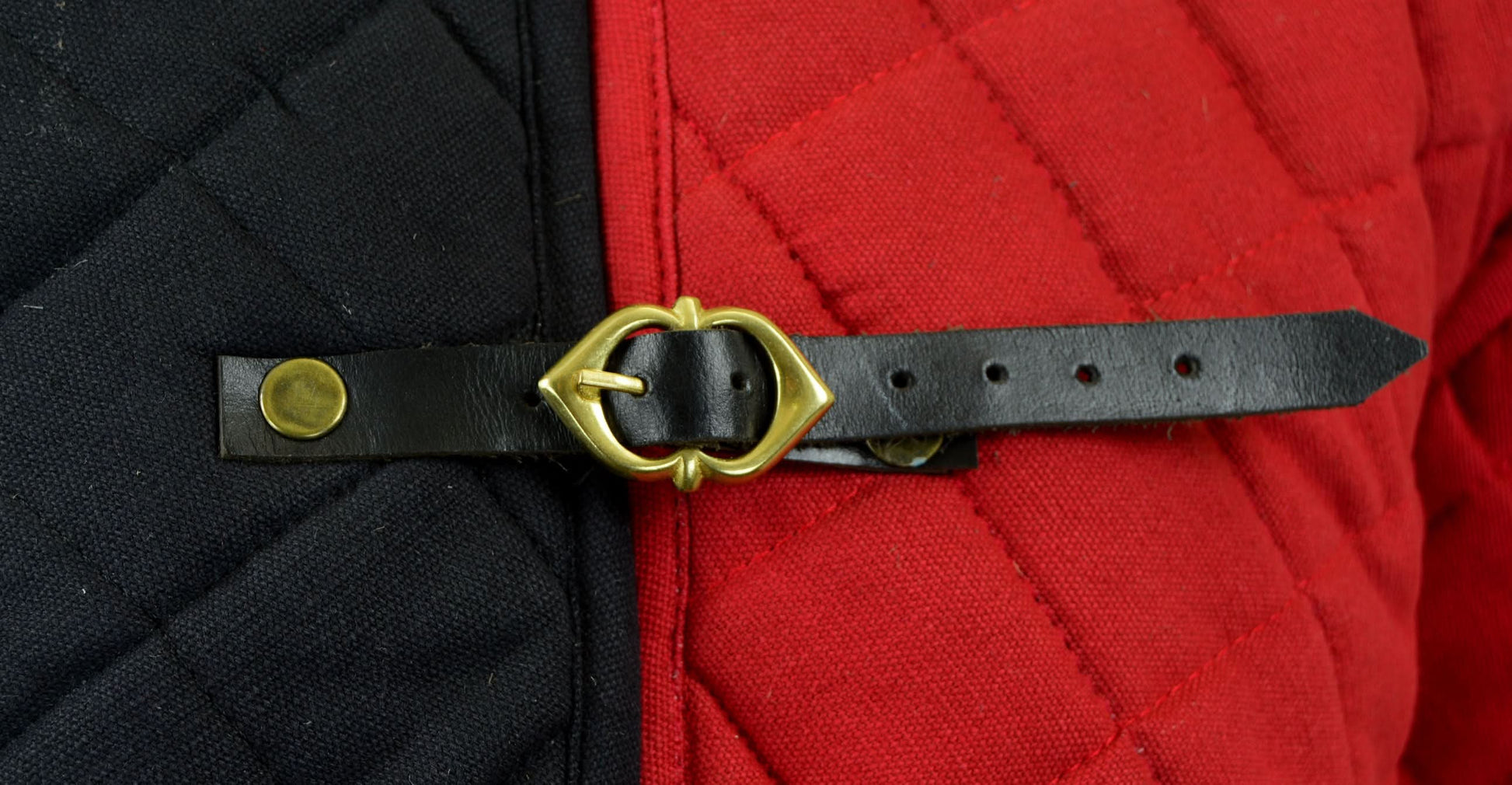 Front-Buckled Gambeson with Open Armpit Design - Red and Black Duo Tone
