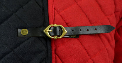 Front-Buckled Gambeson with Open Armpit Design - Red and Black Duo Tone