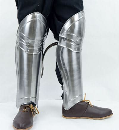 Greaves with Fixed Poleyns - 18 Gauge Steel