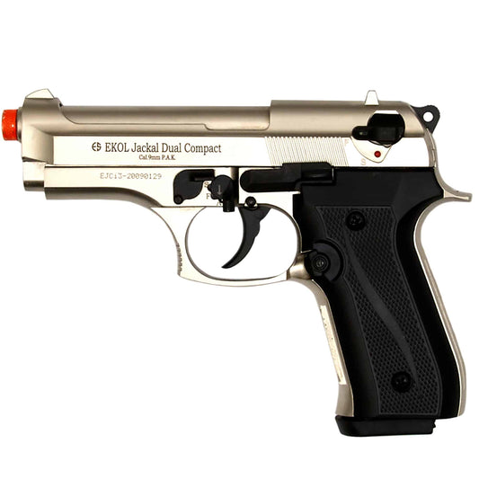 Jackal Dual Compact 9mm Pistol Satin Finish - Blank Firing